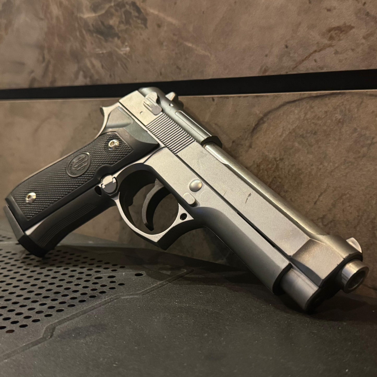 Silver M92 Beretta Airsoft Toy Gun – Realistic Design, Safe & Fun for Play