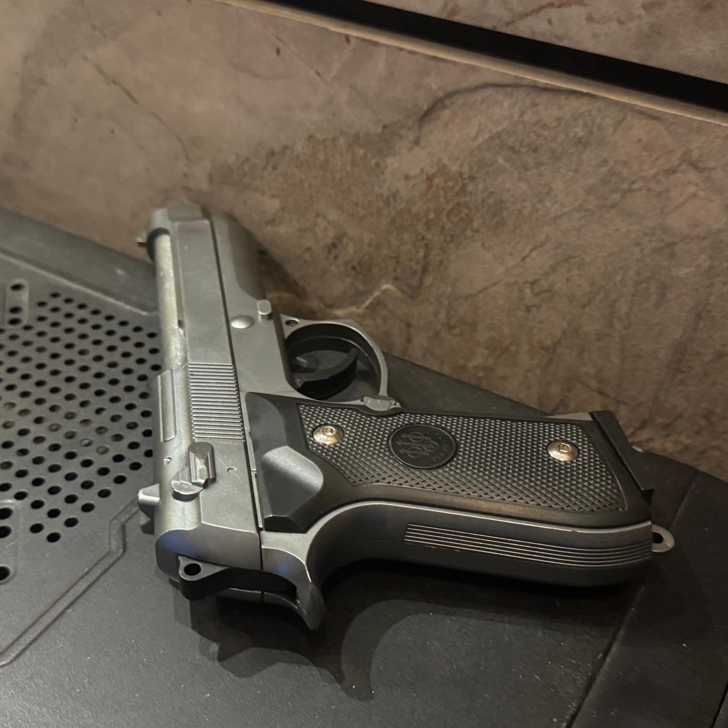 Silver M92 Beretta Airsoft Toy Gun – Realistic Design, Safe & Fun for Play